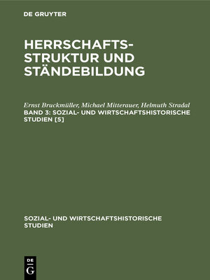 cover image of Herrschaftsstruktur und Ständebildung. Band 3